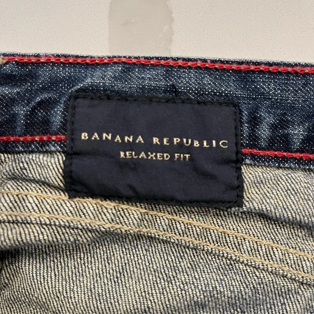 Banana Republic Relaxed Fit Blue Jeans 100% Cotton Straight Leg | 35x34